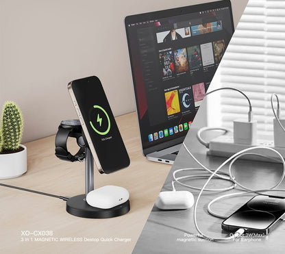 3-in-1 Magnetic Wireless Desktop Charger
